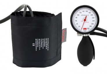 Preview: Blutdruckmessgerät boso Clinicus II schwarz + Flachkopf Stethoskop